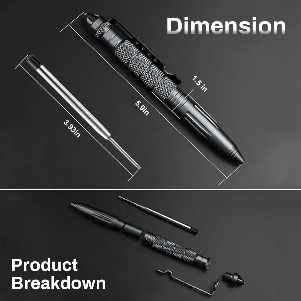 Proberos Tactical Pen - Heavy-Duty Aviation Aluminum, Emergency Tungsten Steel Tip, 2-In-1 Defense & Writing Tool, Clip-On Portable EDC, Ideal Gift For Safety & Preparedness (5.9 Proberos Tactical Pen - Heavy-Duty Aviation Aluminum, Emergency Tungsten Steel Tip, 2-In-1 Defense & Writing Tool, Clip-On Portable EDC, Ideal Gift For Safety & Preparedness (5.9